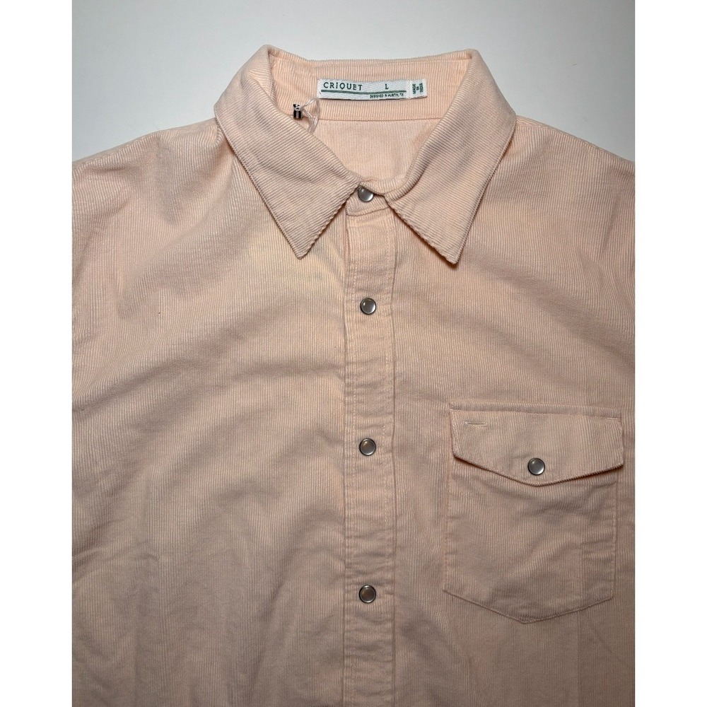 Criquet Men's Corduroy Snap Shirt | Peach | NWT | Large - Picture 2 of 7